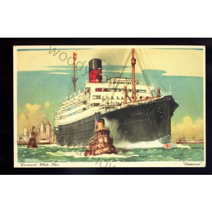 LS2572 - Cunard W. S. Liner - Samaria - Artist Kenneth Shoesmith - postcard