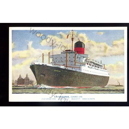 LS2570 - Cunard Liner - Saxonia - Artist n/k - postcard