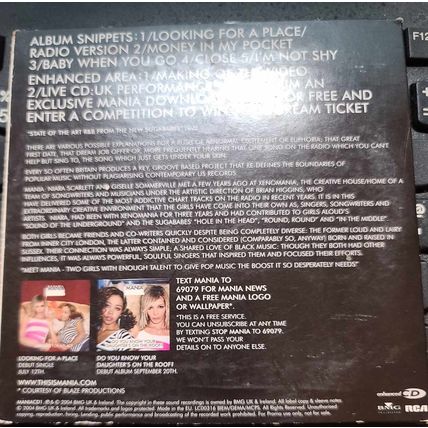 MANIA ALBUM SNIPPETS 2004 UK CARD SLEEVE ENHANCED CD PROMO NIARA SCARLETT