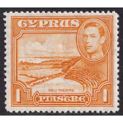 Cyprus KGVI 1938-51 1pi Orange Theatre SG154 Mint MH