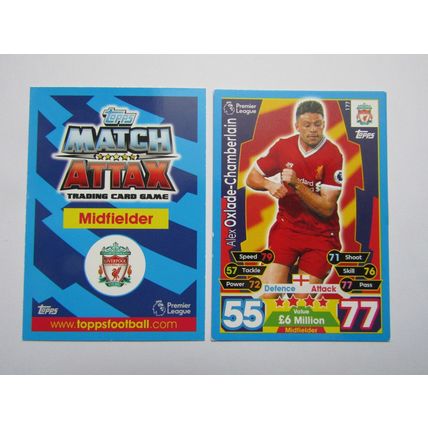 177. Alex Oxlaide-Chamberlain Liverpool - Match Attax 2017/18 Football Card EF1