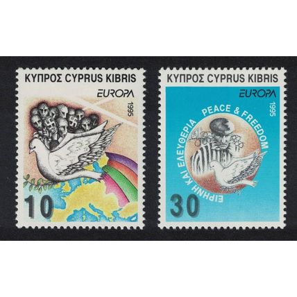 Cyprus Dove Bird Europa Peace and Freedom 1995 MNH SG#883-884