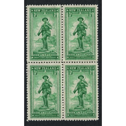 New Zealand Anzac Landing at Gallipoli Block of 4 Def 1936 MNH SG#591
