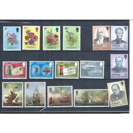 Jersey stamps. 1974 complete commemoratives MNH. Spring Flowers, UPU, (AQ448)