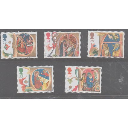 Christmas Illuminated Manuscripts 1991 SG 1582-1586 used unmounted (ES0128)