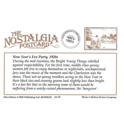 Postcard New Year's Eve Party 1920's Hulton Picture Co Photo - Nostalgia