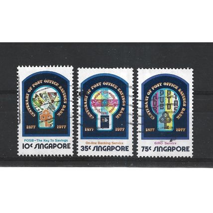 Singapore.Centenary of Post Office Savings Bank set of 3.Fine Used.Jun25