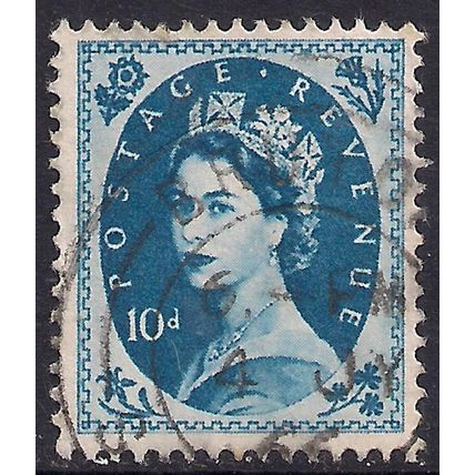 GB 1958 - 65 QE2 10d Prussian Blue used SG 583 Wmk 179 ( G901 )