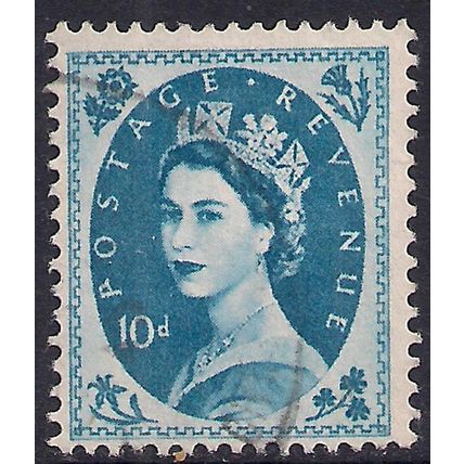 GB 1960 - 67 QE2 10d Prussian Blue used SG 617d Wmk 179 ( G1095 )