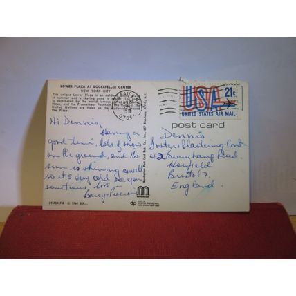 LOWER PLAZA, ROCKEFELLER CENTRE, NEW YORK CITY, USA used postcard 1978 pm =