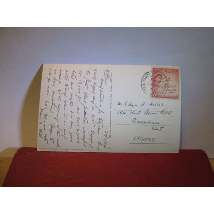 FERRY, MARFA BAY, GOZO, MALTA used postcard 1964 pm =