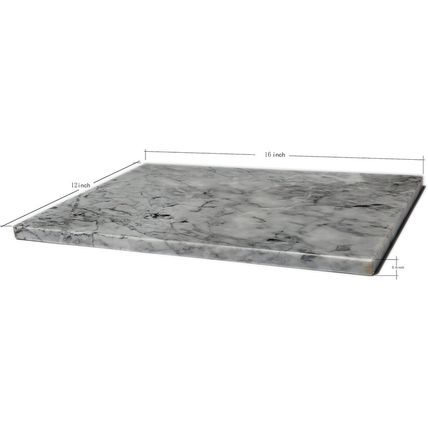 Premium Non-Stick Marble Pastry Cutting Board Slab 15 3/4" X 11 3/4” with No-Sli