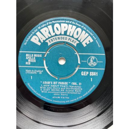 ADAM FAITH - ADAM'S HIT PARADE VOL. 2 (UK VINYL EP)