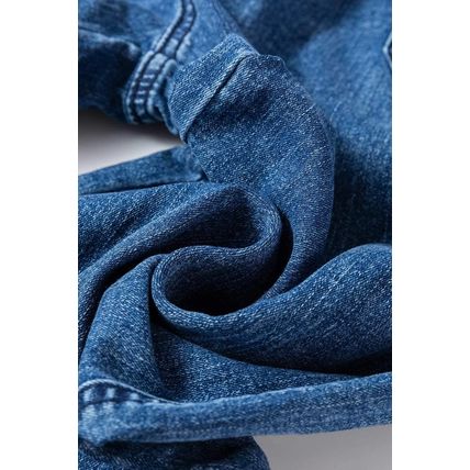 Sail Blue Mineral Wash Drawstring Waist Loose Straight Denim Pants