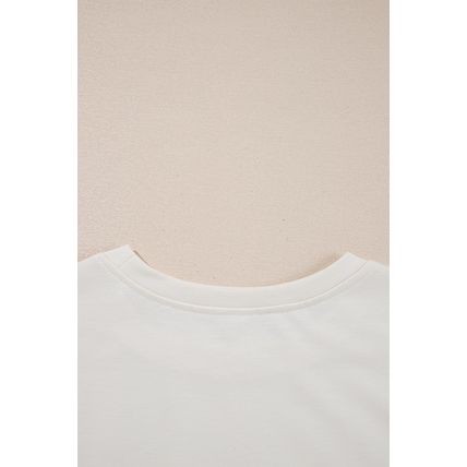 Beige 2pcs Cropped Tee and Ruffle High Waist Skort Set