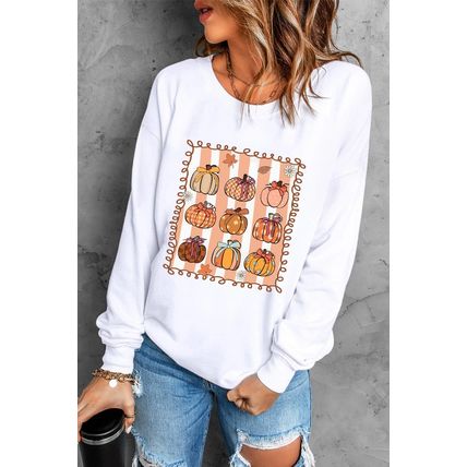 White Fall Bow Pumpkin PNG Sublimation Graphic Sweatshirt