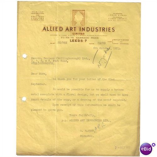 1953 ALLIED ART INDUSTRIES LIMITED LEEDS