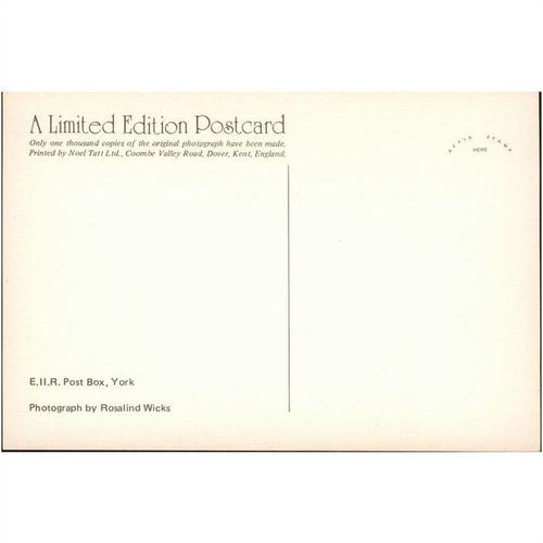 Rosalind J. Wicks postcard 1994 - E.11.R. Post Box, York