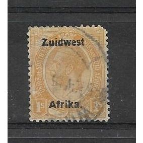 SouthWestAfrica.SG22 1s Orange-Yellow.Afrikaans Overprint.Fine Used.Dec16