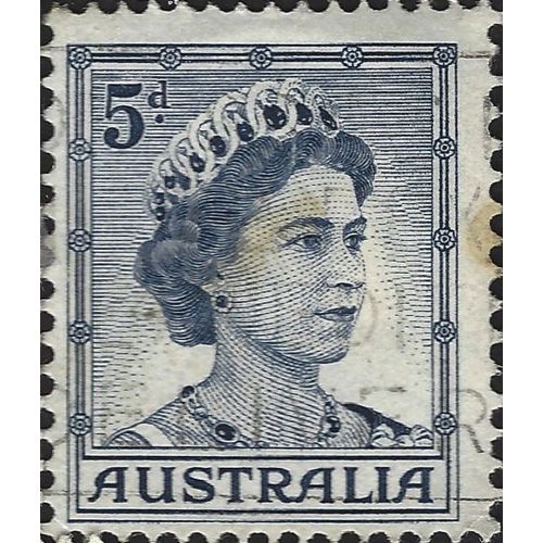 AUSTRALIA, Queen Elizabeth II, blue 1959, 5d, #7