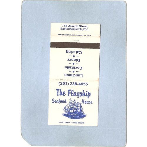 New Jersey East Brunswick Matchcover The Flagship Seafood House 158 Joseph~3377