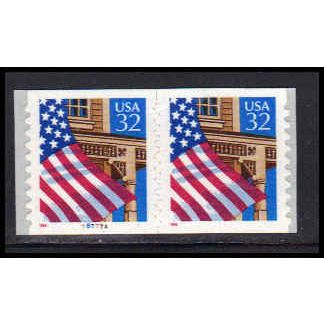 2915A 32c U.S. Flag Over Porch Very Fine MNH CNP Left 78777A P/UL PA1805
