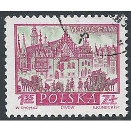 Mi 1210: 1 Zl. 35 lilac/light bluish green Historic Cities: Wroclaw