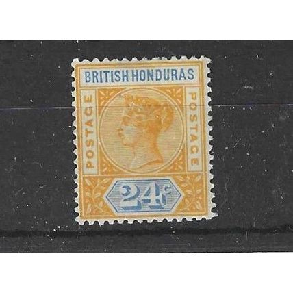 BR HONDURAS 1891 24C YELLOW & BLUE MM