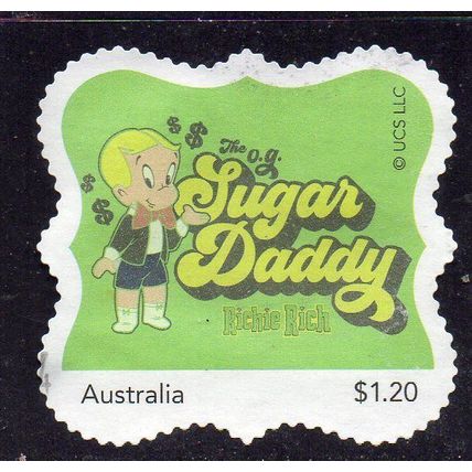 AUSTRALIA: 2023, $ RICHIE RICH $, 'SUGAR DADDY' USED MYSTAMP SELF-ADHESIVE. 17/8