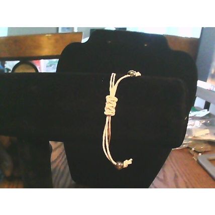 Adjustable Gold tone Egyptian Cross Cord Bracelet