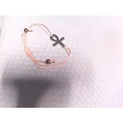 Adjustable Gold tone Egyptian Cross Cord Bracelet
