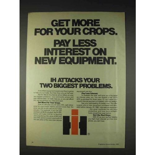 1982 International Harvester Farm Equipment Ad - More