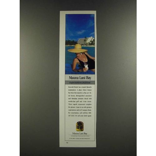1986 Mauna Lani Bay Emerald Hotel Ad - Expectations Fulfilled