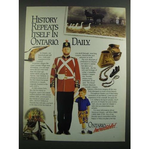 1988 Ontario Canada Ad - History Repeats Itself in Ontario Daily