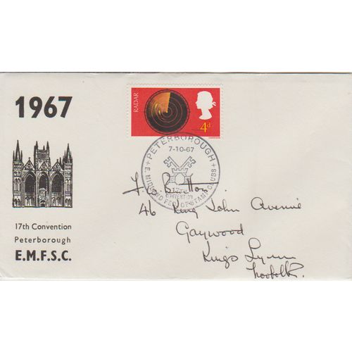 GB 1967 EMFSC Convention special cover & Peterborough pm