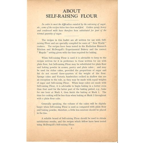 McDougall Recipe & info leaflet circa 1940 Using flour see rest