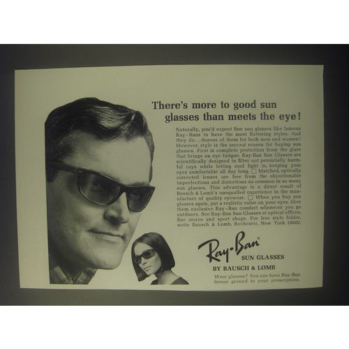 1964 Ray-Ban Sun Glasses Ad - There's more to good sun glasses