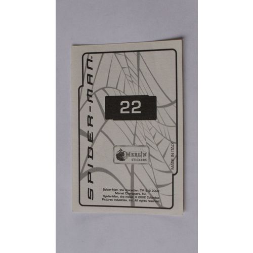 Spider-Man movie Sticker # 22 (A) unused - Merlin 2002 marvel