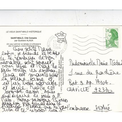 Gustave Alaux Saint Malo Cite Corsaire Postcard posted 1984 VGC