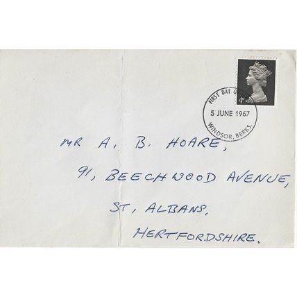 GB 1967 Definitive 4d black FDC Windsor pm