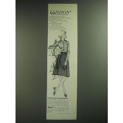 1974 Gordon of Philadelphia Skirt and Activair Shirt Advertisement