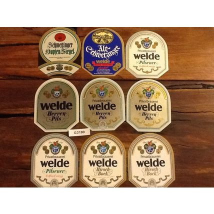 9 Older German Beer Labels - G3190.44