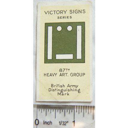 1928 Morris's card Victory Signs 42 87th Heavy Artillery Group