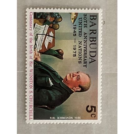 Barbuda 1975 Winston Churchill United Nations 5c Unmounted Mint MNH SG233 stamp