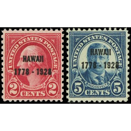 Scott 647-648 1928 Set of Two Mint NH Discovery of Hawaii Postage Stamps