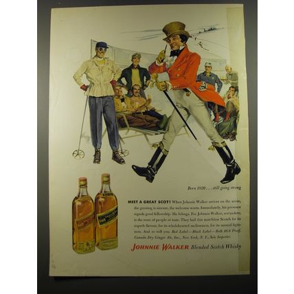 1954 Johnnie Walker Scotch Ad - Meet a Great Scot!
