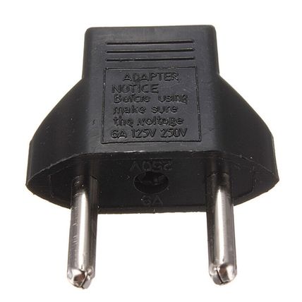 Adaptador Enchufe Plano a Redondo para usar equipos americanos en España clavija
