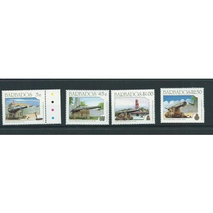 barbados stamps sg1000 sg 1000 mnh set 17th century canon