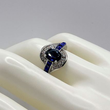 Ring 925 Sterling Silver Simulated Sapphire #514
