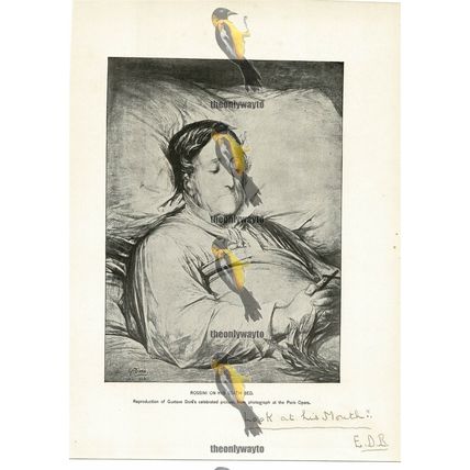 Gioacchino Rossini, On His Death Bed, Gustave Dore, Book Illustration, c1892